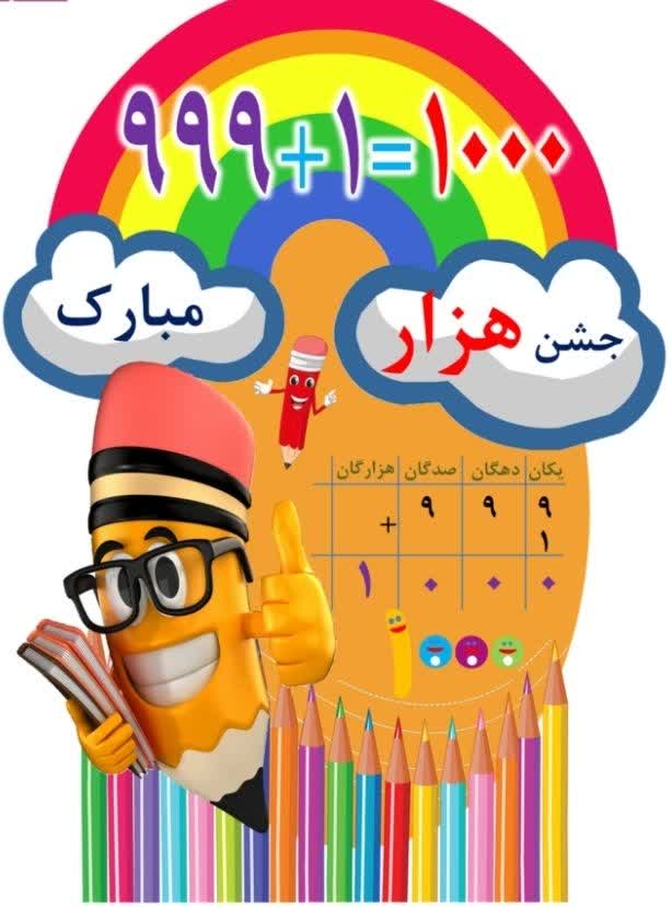 اهدا کارت تبریک 1000 و بادکنک به همه دانش آموزان